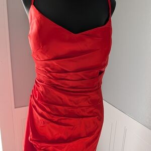 Source Unknown Vibrant Strapless Scarlet Dress